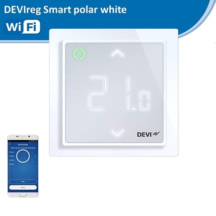 Терморегулятор DEVIreg Smart с Wi-Fi, Polar White (Полярно белый)
